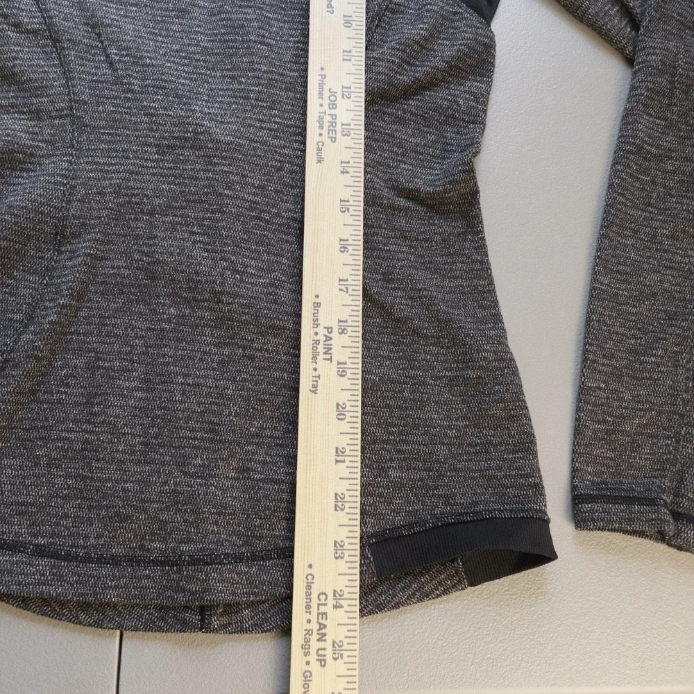 Lululemon Base Runner Long Sleeve Top Shirt Women's Size 4 Heather Gray & Black